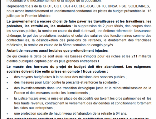 Jeudi 18 septembre 2025, 14h haut de Villote à Foix :                            contre le musée des horreurs du projet de budget!